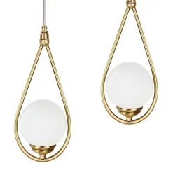 Giovanni Battista Hängeleuchte verstellbar Echt-Messing Glas 4-flammig E14< Hängelampen|Bürolampen