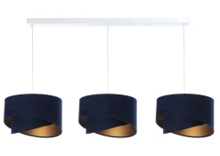 Bürolampen|Wohnzimmerlampen*BPS Koncept Hängeleuchte verstellbar 3-flammig E27 Weiß Blau Gold E27