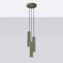 Sollux Hängeleuchte verstellbar H: max. 108 cm Grün 3-flammig GU10< Hängelampen|Bürolampen