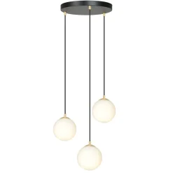 Hängelampen|Esszimmer Lampen*Emibig Hängeleuchte verstellbar Schwarz Weiß Gold E14 Esstisch