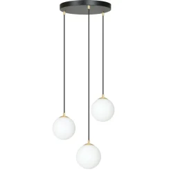 Hängelampen|Esszimmer Lampen*Emibig Hängeleuchte verstellbar Schwarz Weiß Gold E14 Esstisch