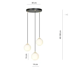 Hängelampen|Esszimmer Lampen*Emibig Hängeleuchte verstellbar Schwarz Weiß Gold E14 Esstisch