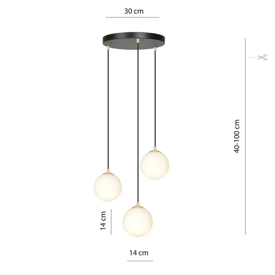 Hängelampen|Esszimmer Lampen*Emibig Hängeleuchte verstellbar Schwarz Weiß Gold E14 Esstisch