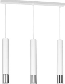 Luminex Hängeleuchte Weiß Chrom 3 flammig GU10 Modern< Schlafzimmer Lampen|Moderne Lampen