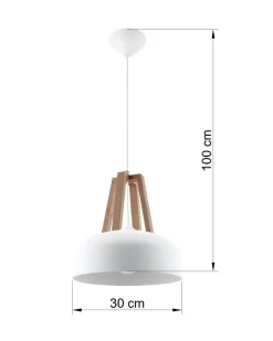 Wohnzimmerlampen|Retro Lampen*Sollux Hängeleuchte Weiß Ø30cm rund Retro vielseitig MANILIA