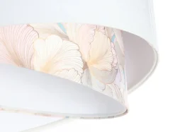 BPS Koncept Hängeleuchte Weiß Creme E27 rund Ø 50 cm Stoff Velours Optik< Hängelampen|Bürolampen