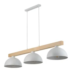 TK Lighting Hängeleuchte Weiß Metall Holz 3-flammig 118 cm breit E27< Skandinavische Lampen|Lampen Aus Aller Welt