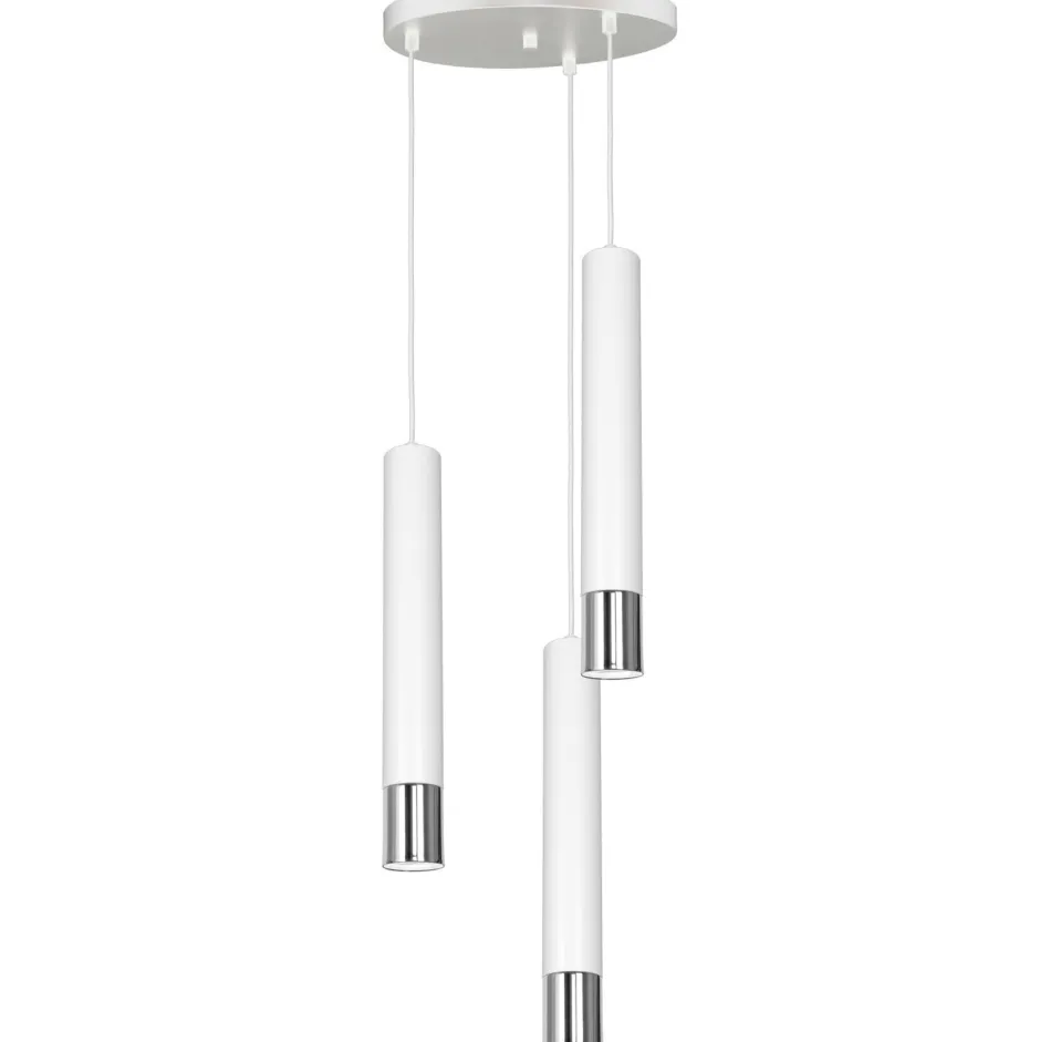 Wohnzimmerlampen|Esszimmer Lampen*Luminex Hängeleuchte Weiß Metall Modern 3 flammig GU10