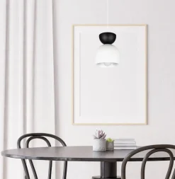 Belis Hängeleuchte Weiß Schwarz Metall Ø17 cm Minimalistisch< Hängelampen|Bürolampen