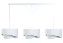 BPS Koncept Hängeleuchte Weiß Silber E27 Stoff Velours Optik 3-flammig< Hängelampen|Bürolampen