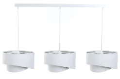 BPS Koncept Hängeleuchte Weiß Silber E27 Stoff Velours Optik 3-flammig< Hängelampen|Bürolampen