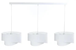 BPS Koncept Hängeleuchte Weiß verstellbar 3-flammig E27 Stoff Veloursoptik< Bürolampen|Wohnzimmerlampen