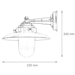 Lido Hoflampe KAVALA Messing Glas IP64 rostfrei Außen< Rustikale Lampen|Metall Lampen