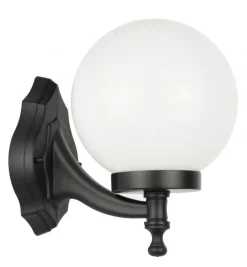 SU-MA Hoflampe Schwarz Weiß IP43 Kugelschirm Vintage< Metall Lampen|Vintage Lampen