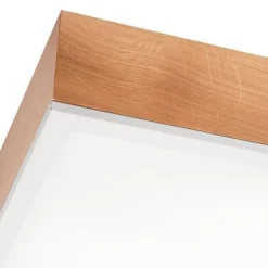 Wohnzimmerlampen|Glaslampen*Lamkur Holz Deckenleuchte Glasschirm E27 B:48 cm blendarm