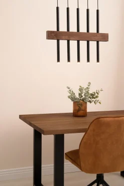 Sigma Holz Pendelleuchte Schwarz Metall wohnlich G9 Zylinder< Hängelampen|Moderne Lampen