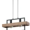 Sigma Holz Pendelleuchte Schwarz Braun L:55 cm E27 Modern< Hängelampen|Moderne Lampen