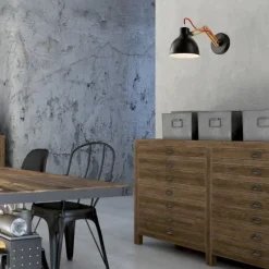 Lamkur Holz Schwarz Spot Modern vielseitig TIASIA Lampe< Wandleuchten|Flurlampen