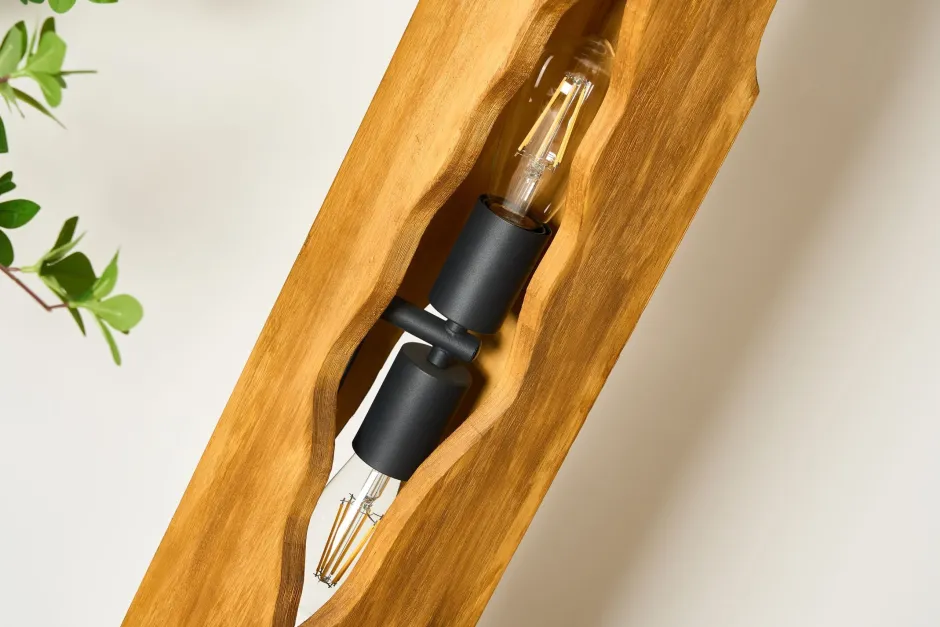 Metall Lampen|Holzlampen*Eco-Light Holz Stehlampe Skandinavisch 141 cm klein E27 wohnlich