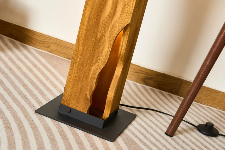 Metall Lampen|Holzlampen*Eco-Light Holz Stehlampe Skandinavisch 141 cm klein E27 wohnlich