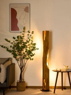 Metall Lampen|Holzlampen*Eco-Light Holz Stehlampe Skandinavisch 141 cm klein E27 wohnlich