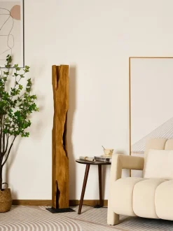 Metall Lampen|Holzlampen*Eco-Light Holz Stehlampe Skandinavisch 141 cm klein E27 wohnlich