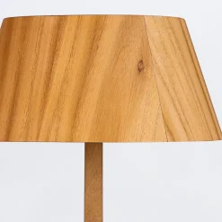 Elstead Holz Tischlampe Modern Holz 53 cm Teak Furnier E27< Wohnzimmerlampen|Schlafzimmer Lampen
