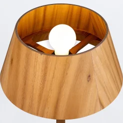Elstead Holz Tischlampe Modern Holz 53 cm Teak Furnier E27< Wohnzimmerlampen|Schlafzimmer Lampen