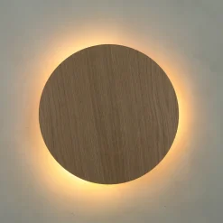 TK Lighting Holz Wandlampe rund Ø 30 cm flach indirektes Licht< Holzlampen|Moderne Lampen