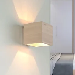 Wohnzimmerlampen|Holzlampen*Sollux Holzlampe GEO Up Down B:10cm quadratisch G9