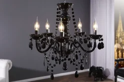 Invicta Interior Imposant Pendellampe Klassisch E14 Schwarz Acryl< Hängelampen|Designerlampen