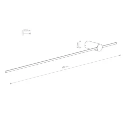 Led Lampen|Wandleuchten*Nowodvorski Indirekte Wandlampe LED Schwarz 4000 K 570 lm 1,2 m hoch