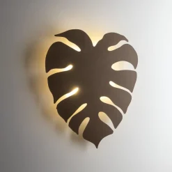 Wandleuchten|Flurlampen*TK Lighting Indirekte Wandleuchte Metall Braun H: 54 cm 3x G9 Blatt