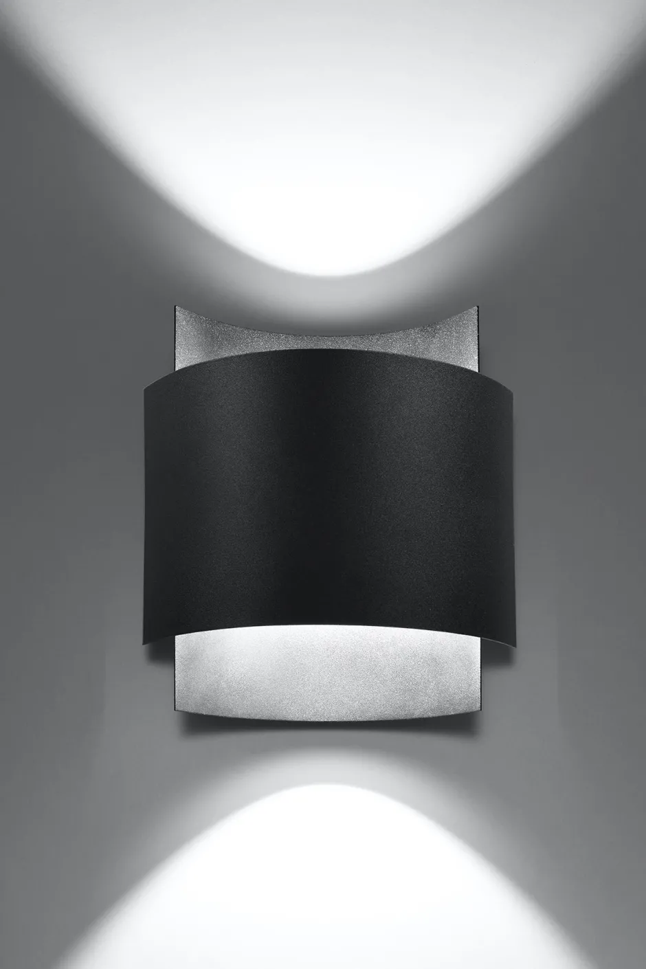 Wandleuchten|Flurlampen*Sollux indirekte Wandleuchte Schwarz Up Down Metall Treppe Flur