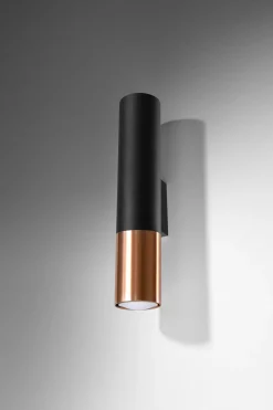Sollux indirekte Wandleuchte Up Down Metall Schwarz Kupfer< Wohnzimmerlampen|Moderne Lampen