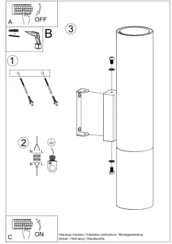 Sollux indirekte Wandleuchte Up Down Metall Schwarz Kupfer< Wohnzimmerlampen|Moderne Lampen