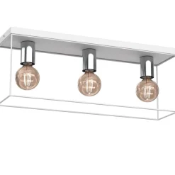 Luminex Industrial Deckenlampe Metall in Weiß Chrom L:55 cm E27< Deckenleuchten|Flurlampen