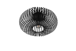 Trio Reality Industrial Deckenlampe Metall Schwarz E27 Ø40 cm rund< Flurlampen|Bürolampen