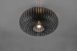 Trio Reality Industrial Deckenlampe Metall Schwarz E27 Ø40 cm rund< Flurlampen|Bürolampen