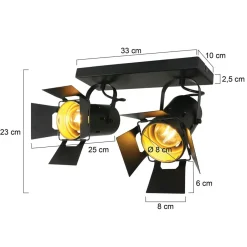 Spots|Badezimmer Lampe*Steinhauer Industrial Deckenstrahler Metall L:58 cm E27 flexibel