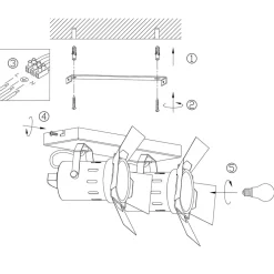Spots|Badezimmer Lampe*Steinhauer Industrial Deckenstrahler Metall L:58 cm E27 flexibel