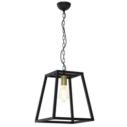 Hängelampen|Bürolampen*Luminex Industrial Hängelampe Metall Schwarz Antik Messing E27