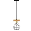Hängelampen|Bürolampen*Luminex Industrial Hängelampe Metall Holz Schwarz Natur L:20 cm