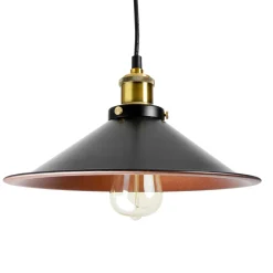 Hängelampen|Vintage Lampen*Easylight Industrial Hängeleuchte DOVER Ø30cm Schwarz Kupfer