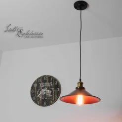 Hängelampen|Vintage Lampen*Easylight Industrial Hängeleuchte DOVER Ø30cm Schwarz Kupfer