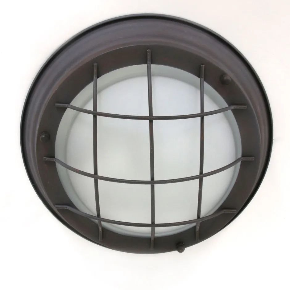 Deckenleuchten|Badezimmer Lampe*Steinhauer Industrie Deckenlampe Metall Glas Braun Weiß Ø29 cm E27