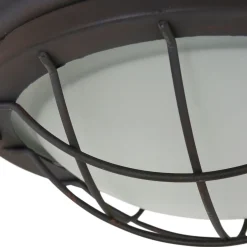 Deckenleuchten|Badezimmer Lampe*Steinhauer Industrie Deckenlampe Metall Glas Braun Weiß Ø29 cm E27