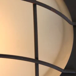 Deckenleuchten|Badezimmer Lampe*Steinhauer Industrie Deckenlampe Metall Glas Braun Weiß Ø29 cm E27