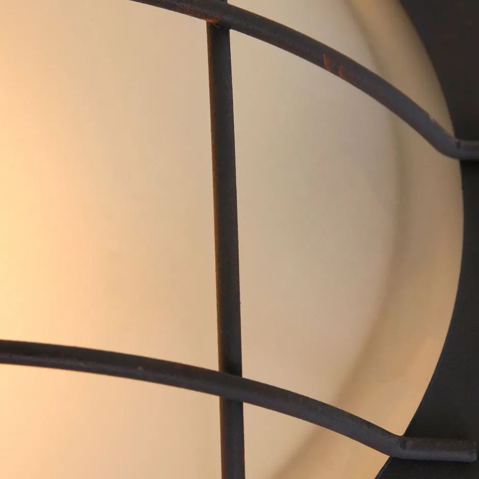 Deckenleuchten|Badezimmer Lampe*Steinhauer Industrie Deckenlampe Metall Glas Braun Weiß Ø29 cm E27