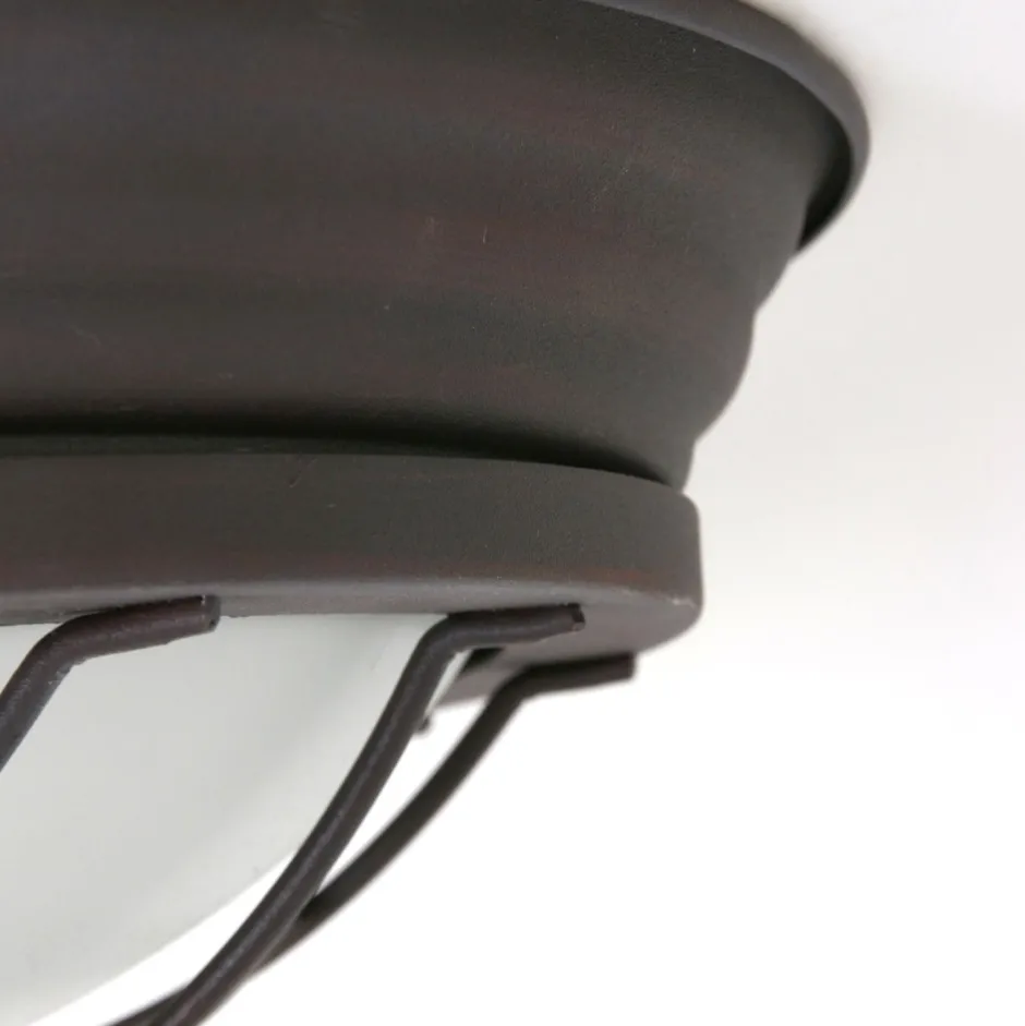 Deckenleuchten|Badezimmer Lampe*Steinhauer Industrie Deckenlampe Metall Glas Braun Weiß Ø29 cm E27